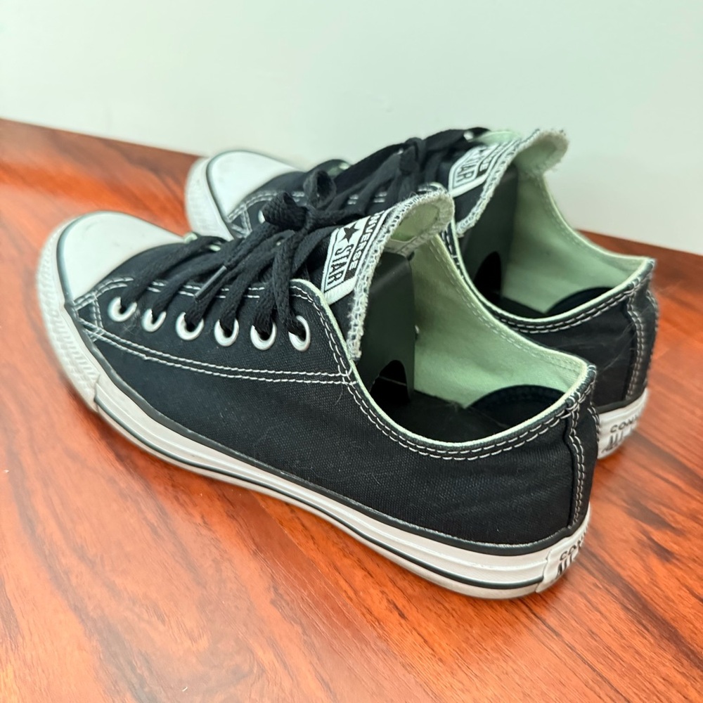 Converse All Star Custom Black Low Top Rainbow Soles M5 / W7 Pride